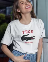 T-shirt femme personnalisé - Humour - "Fuck la peau lisse"
