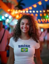 T-shirt femme personnalisé - Football - "Maillot de foot BRÉSIL"