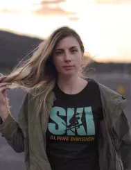 T-shirt femme personnalisé - Sport outdoors - "SKI ALPINE DIVISION"