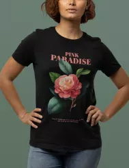 T-shirt femme personnalisé - Nature - "Pink paradise"