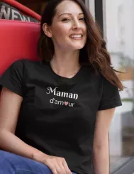 T-shirt femme personnalisé - Citations Famille / Motivation - "Maman d'amour"