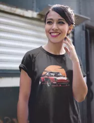 T-shirt femme personnalisé - Supercars & Exotiques - "Porsche Turbo Soleil"