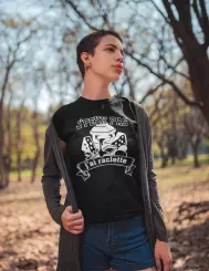 T-shirt femme 100% coton bio - Humour - "J'peux pas j'ai raclette" Old school