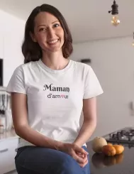 T-shirt femme personnalisé - Citations Famille / Motivation - "Maman d'amour"