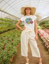 T-shirt femme personnalisé - Nature - "Flower power"