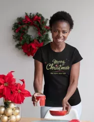 T-shirt femme personnalisé - Évènements - "Merry christmas"