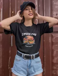 T-shirt femme personnalisé - J'peux pas - "Je peux pas j'pars en cox"