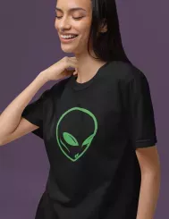 T-shirt femme personnalisé - Fantastique - "Alien vert"