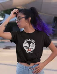 T-shirt femme personnalisé - Race & Drift - "SMOKE AND SPEED"