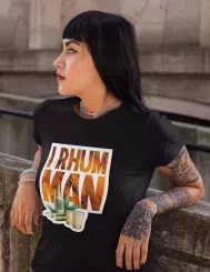 T-shirt femme 100% coton bio - Humour - "I RHUM MAN" Liquide