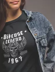 T-shirt femme personnalisé - Moto - "Bikeuse legend limited edition..."