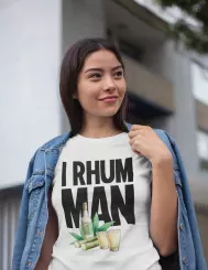 T-shirt femme 100% coton bio - Humour - "I RHUM MAN"
