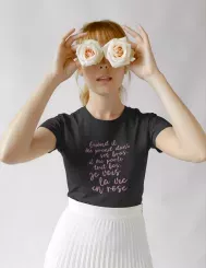 T-shirt femme personnalisé - Citations Musique - "Je vois la vie en rose"