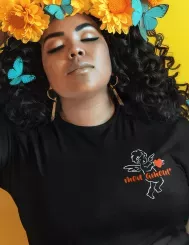 T-shirt femme 100% coton bio - Cadeau - "mon amour "