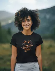 T-shirt femme personnalisé - Nature - "The adventure begins"