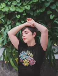 T-shirt femme personnalisé - Nature - "Flower power"