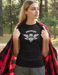 T-shirt femme personnalisé - Moto tout terrain - "Born to ride"