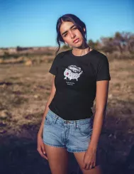 T-shirt femme personnalisé - Muscle car et usa - "Full throttle America"