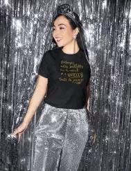 T-shirt femme personnalisé - Citations Food - "Manges des paillettes"