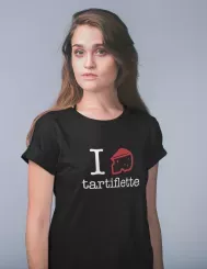 T-shirt femme 100% coton bio - Cadeau - "I LOVE tartiflette"