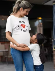T-shirt femme personnalisé - Citations Famille / Motivation - "Super Maman"