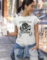 T-shirt femme 100% coton bio - Humour - "J'peux pas j'ai raclette" Old school