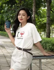 T-shirt femme 100% coton bio - Cadeau - "I LOVE l'apéro"