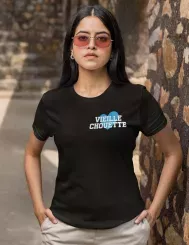 T-shirt femme 100% coton bio - Humour - "Vieille chouette" Bleu