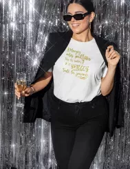 T-shirt femme personnalisé - Citations Food - "Manges des paillettes"