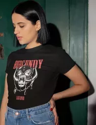 T-shirt femme personnalisé - Moto - "Burgundy legend"