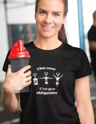 T-shirt femme personnalisé - Citation - "Gym obligatoire"