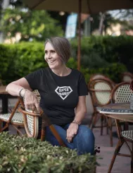 T-shirt femme 100% coton bio - Cadeau - "SUPER MAMIE"