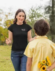 T-shirt femme 100% coton bio - Cadeau - "Élue tata d'amour"