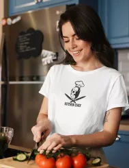 T-shirt femme personnalisé - Food Lovers - "Horror kitchen chef"
