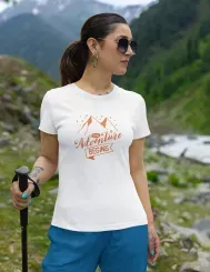 T-shirt femme personnalisé - Nature - "The adventure begins"