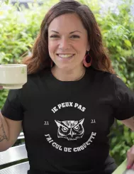 T-shirt femme personnalisé - J'peux pas - "J'peux pas j'ai cul de chouette"