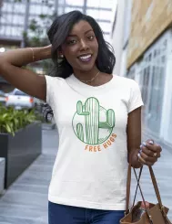 T-shirt femme personnalisé - Humour - "Free hugs qui piquent"