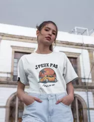 T-shirt femme personnalisé - J'peux pas - "Je peux pas j'pars en cox"