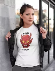 T-shirt femme personnalisé - Diables et Diablesses - "Feeling devilish"