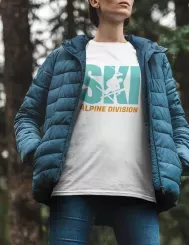 T-shirt femme personnalisé - Sport outdoors - "SKI ALPINE DIVISION"