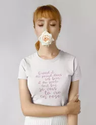 T-shirt femme personnalisé - Citations Musique - "Je vois la vie en rose"
