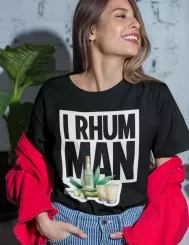 T-shirt femme 100% coton bio - Humour - "I RHUM MAN"