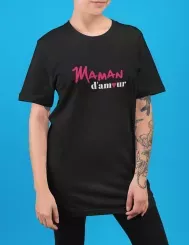 T-shirt femme 100% coton bio - Cadeau - "Maman d'amour"