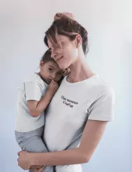 T-shirt femme 100% coton bio - Cadeau - "Élue maman d'amour"