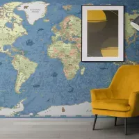 Papier peint mappemonde