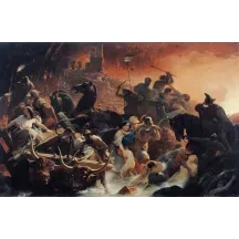 Papier Peint Panoramique Peinture 19e siècle Frédéric-Henri Schopin - Les Derniers jours de Pompéi