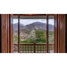 Papier Peint Panoramique Trompe l'Oeil Montagne balcon