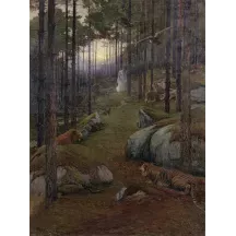 Papier Peint Panoramique Peinture 19e siècle Gaston Bethune - La charmeuse