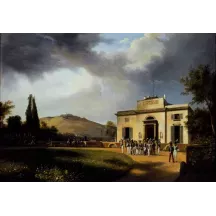 Papier Peint Panoramique Peinture 19e siècle Jean-Charles-Joseph Rémond - Le Pavillon de Bagatelle