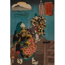 Papier Peint Panoramique Estampe 19e siècle Utagawa Kuniyoshi - Shinmachi